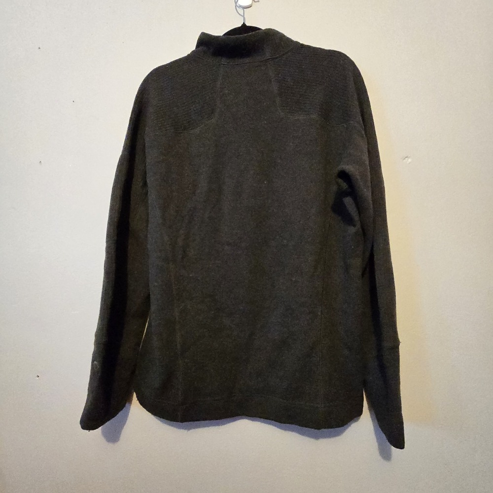 Mountain Hardwear Wool Blend Pullover Sweater Men LG Heather Black Zip Outdoor - Picture 9 of 11